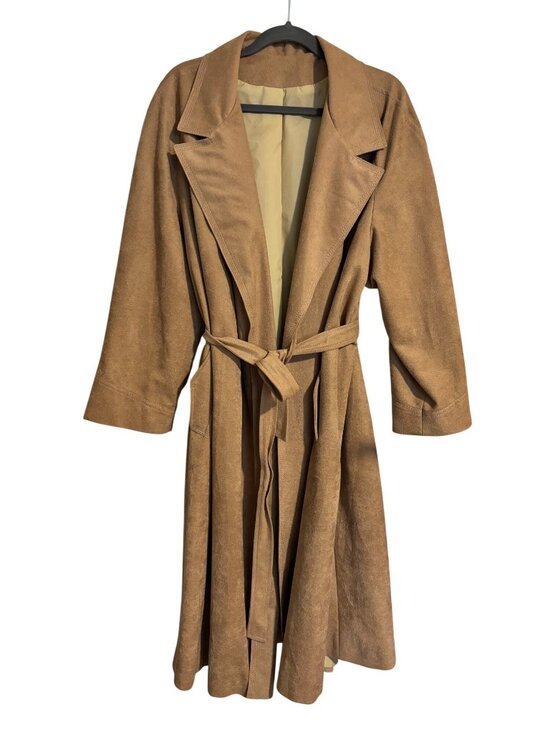 Foxland By Lanson Jackets & Blazers - Foxland By Lanson Tan Wrap Trench Coat Belted Made In USA Union Label Vintage M